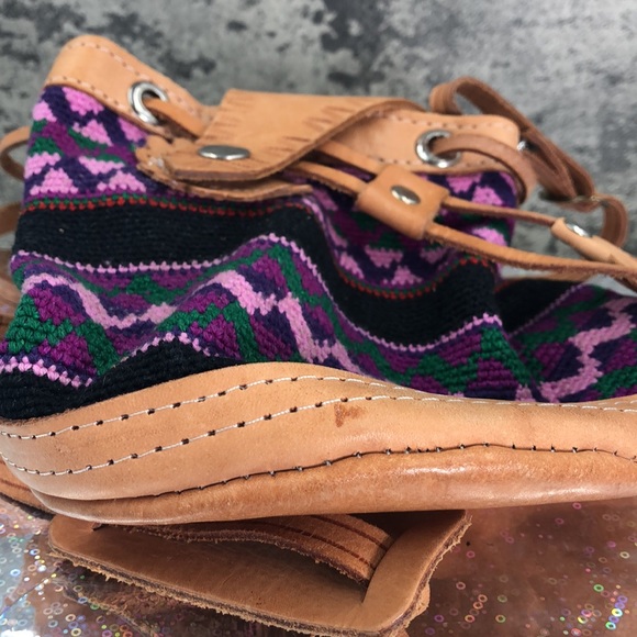 Cute purple and pink small Authentic African Drawstring Satchel Purse - Picture 12 of 15